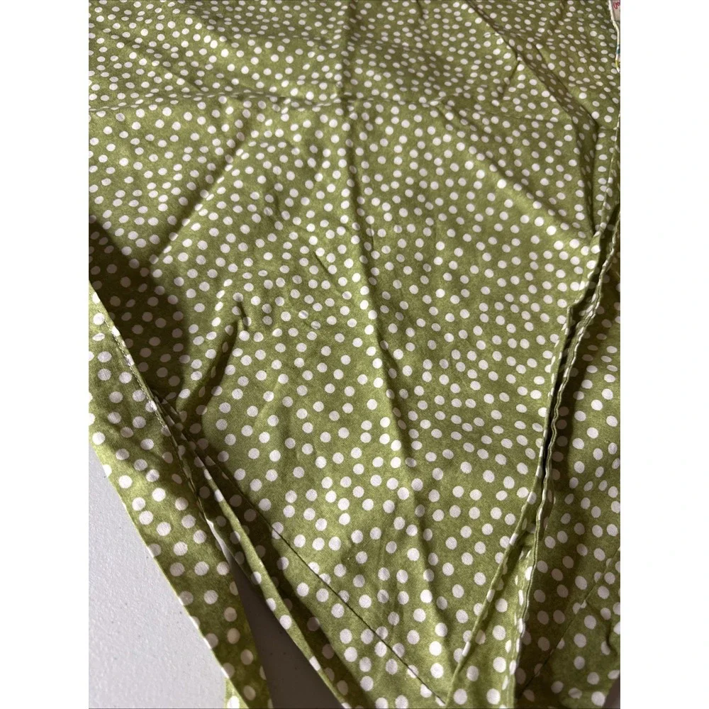 VTG  Print Parisian Homemade Apron Reversible Artist Smock Polka Dot Reversible